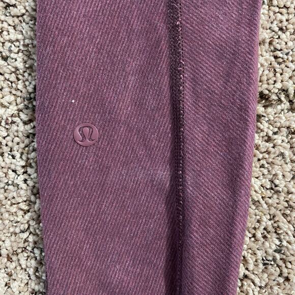 Lululemon Wunder Under Pant Burgundy Purple Stripes Cotton Size 4 Athletic - Picture 6 of 9